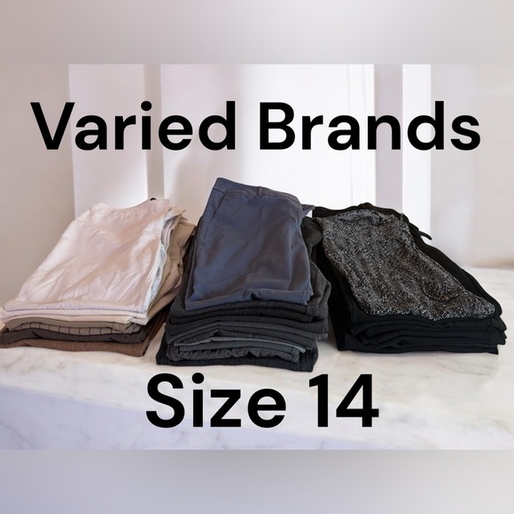 5 pair of women’s size 14 pants for $25! Stylish Women’s Work Pants Collection. - Picture 1 of 5